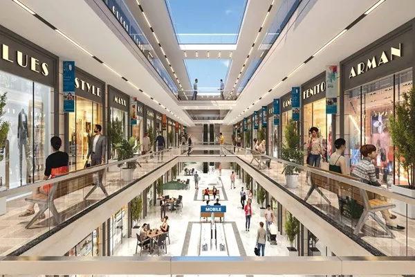 Modern indoor retail shopping area